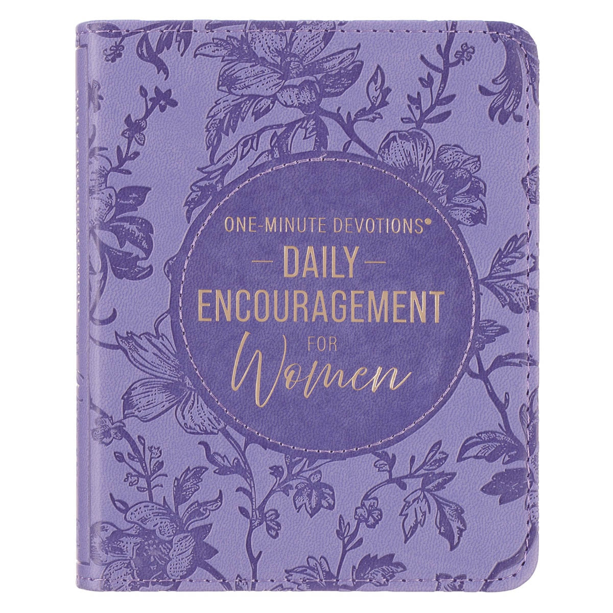 One-Minute Devotions®: Daily Encouragement for Women Purple Floral Faux Leather Devotional