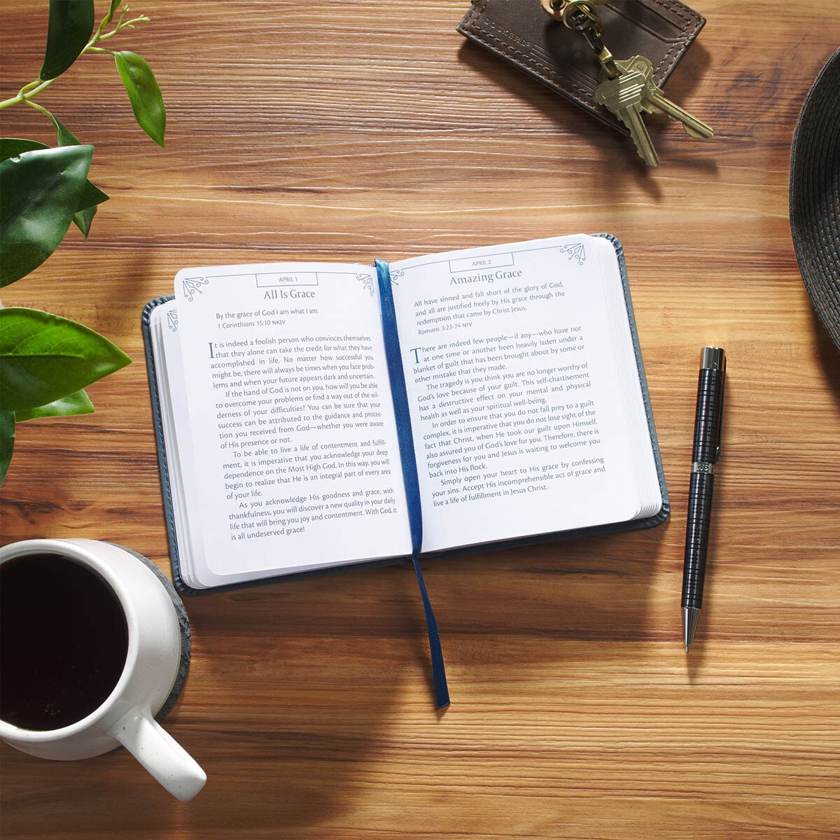 One-Minute Devotions® for Men Slate Blue Faux Leather Devotional