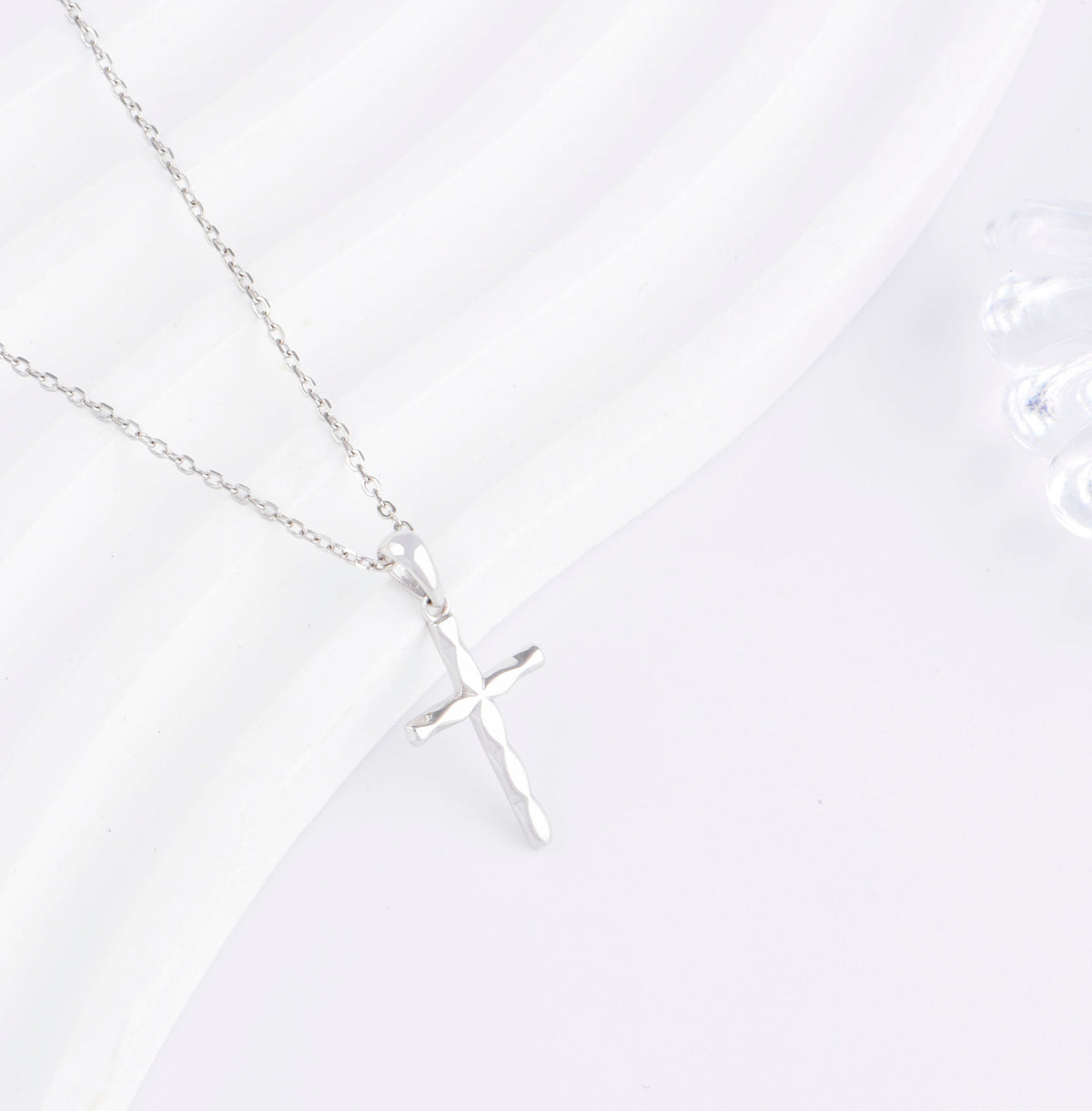 Diamond Cut Cross Small Religious Pendant Charm