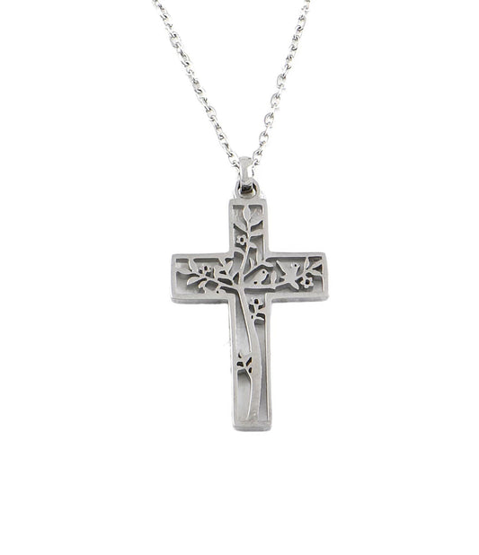 十字架頸鏈 - Tree of Life Cross Necklace (Silver)