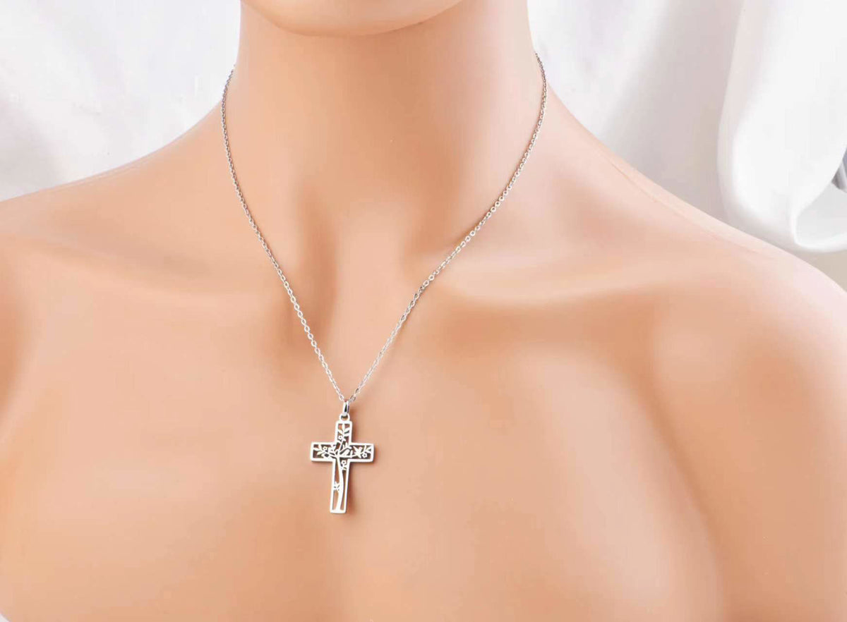 十字架頸鏈 - Tree of Life Cross Necklace (Silver)