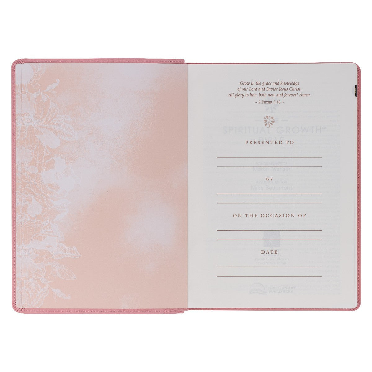Pink Faux Leather Spiritual Growth Bible