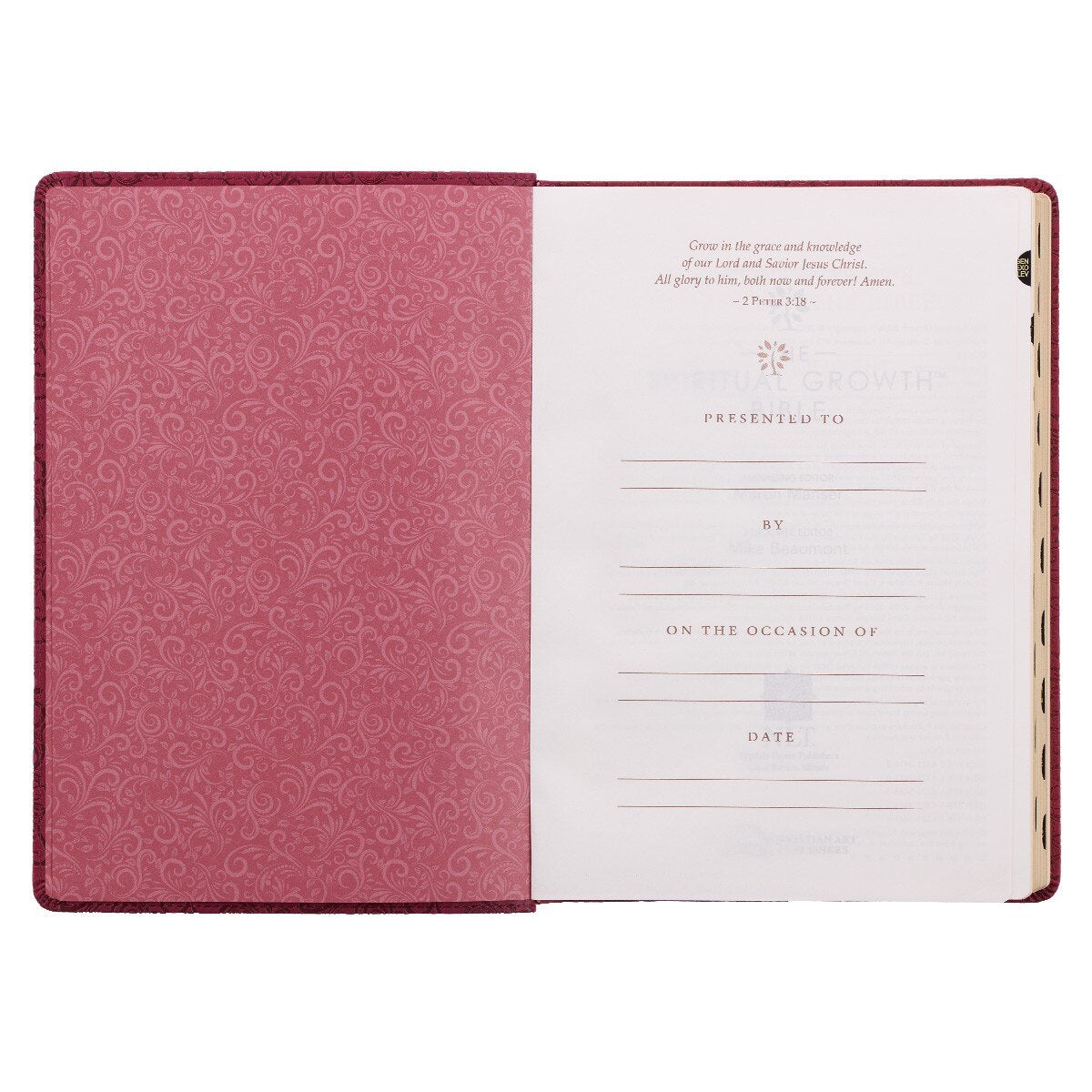 Berry Faux Leather Spiritual Growth Bible - Image 4