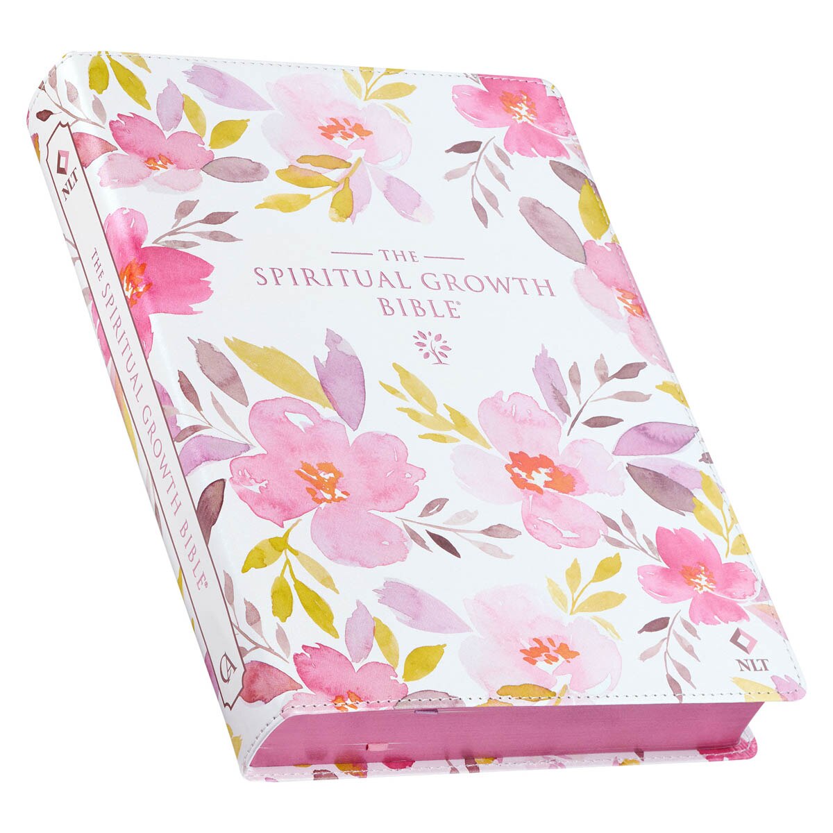 Pink Floral Faux Leather Spiritual Growth Bible - Image 3