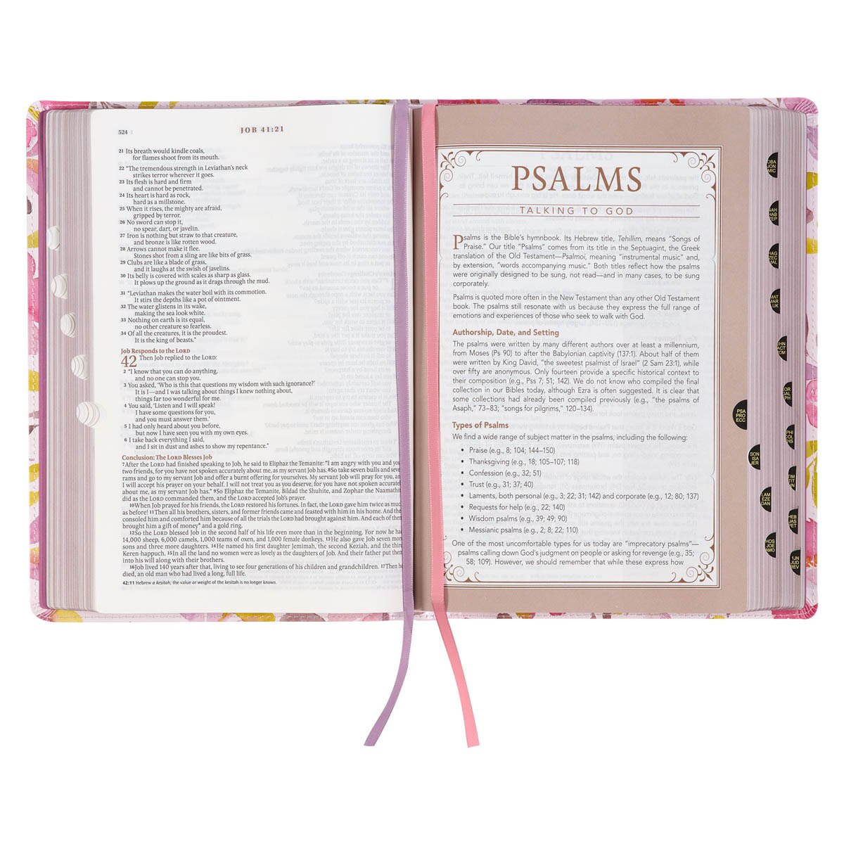 Pink Floral Faux Leather Spiritual Growth Bible - Image 7