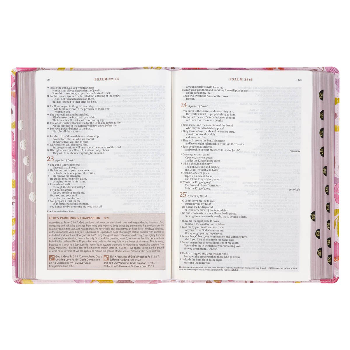 Pink Floral Faux Leather Spiritual Growth Bible - Image 8