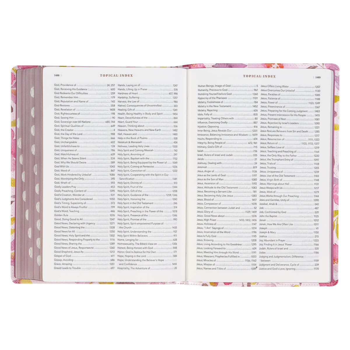 Pink Floral Faux Leather Spiritual Growth Bible - Image 9