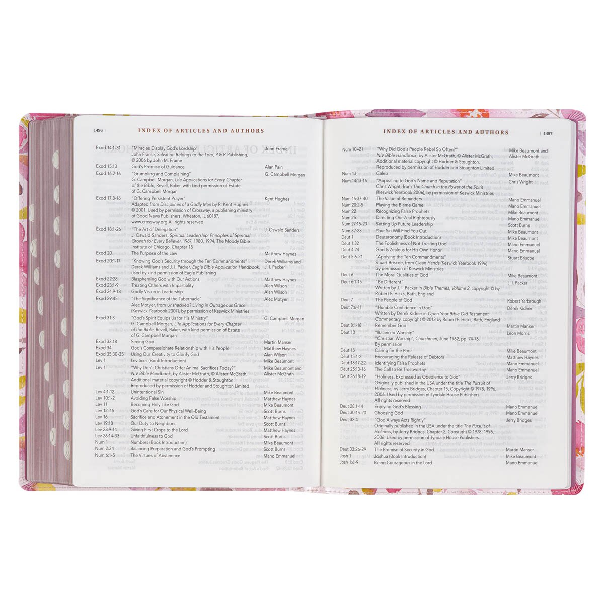Pink Floral Faux Leather Spiritual Growth Bible - Image 10