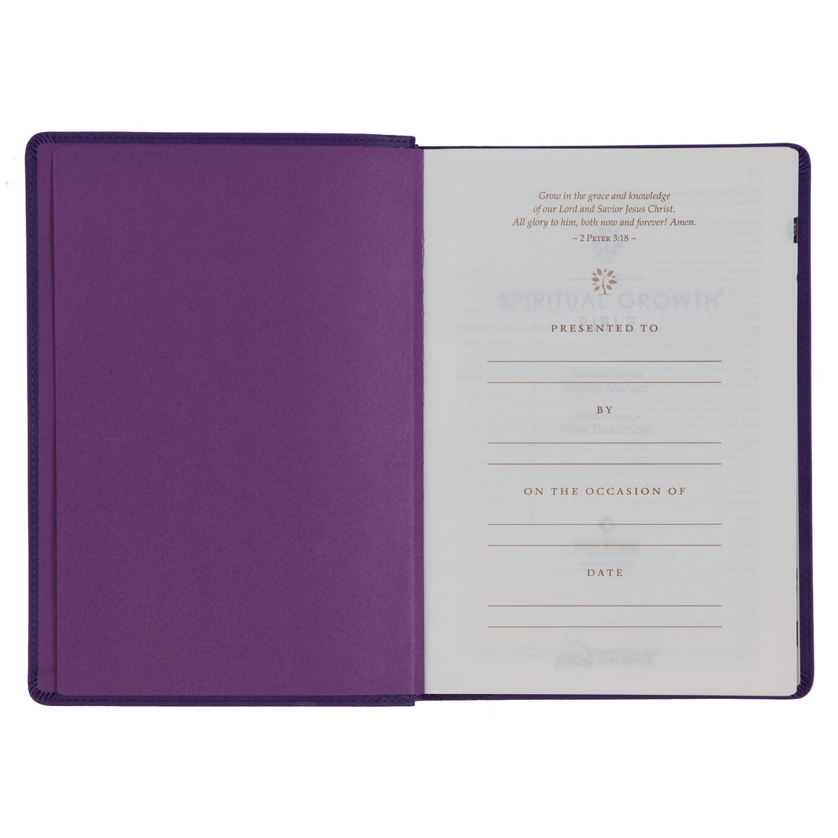 Purple Faux Leather Spiritual Growth Bible - Image 4