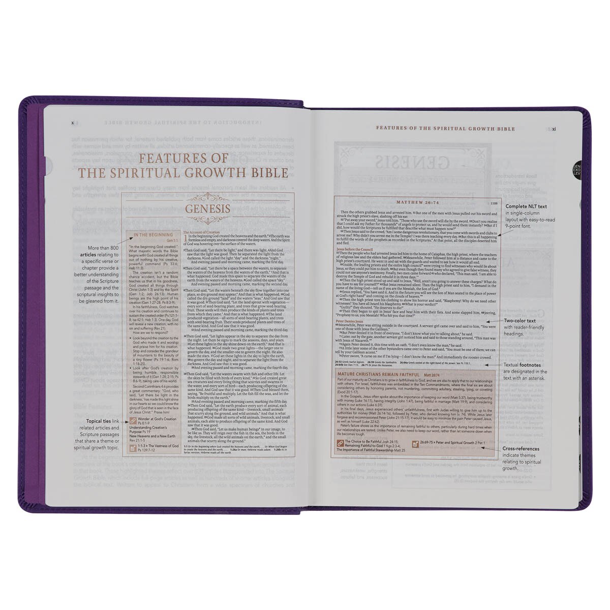 Purple Faux Leather Spiritual Growth Bible - Image 5