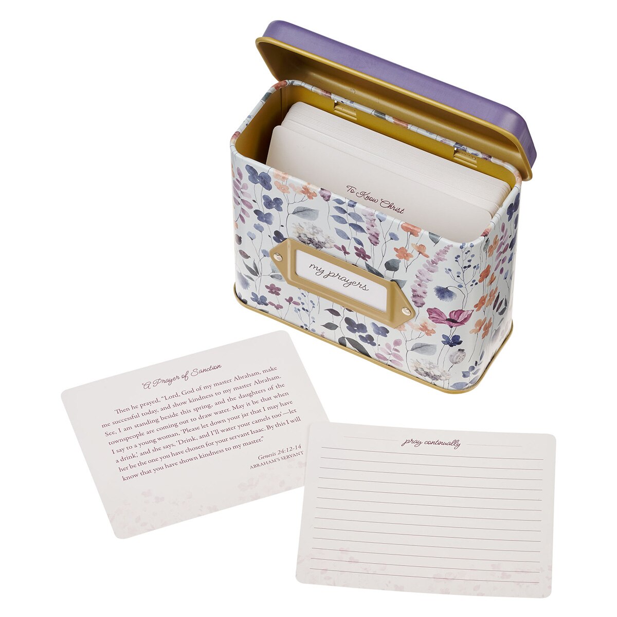 Love the Lord Purple Wildflower Prayer Cards in Tin - Matthew 22:37 - Image 4