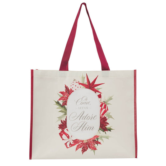 Adore Him Large Non-woven Coated Reusable Tote Bag (Christmas Special)
