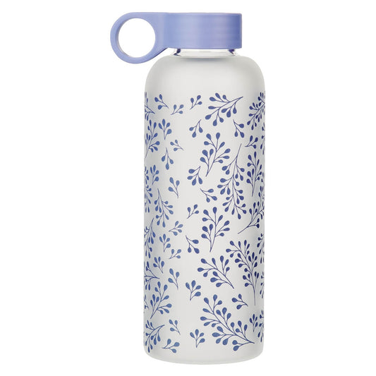 Saved by Grace Lilac Botanical Glass Water Bottle - Ephesians 2:8