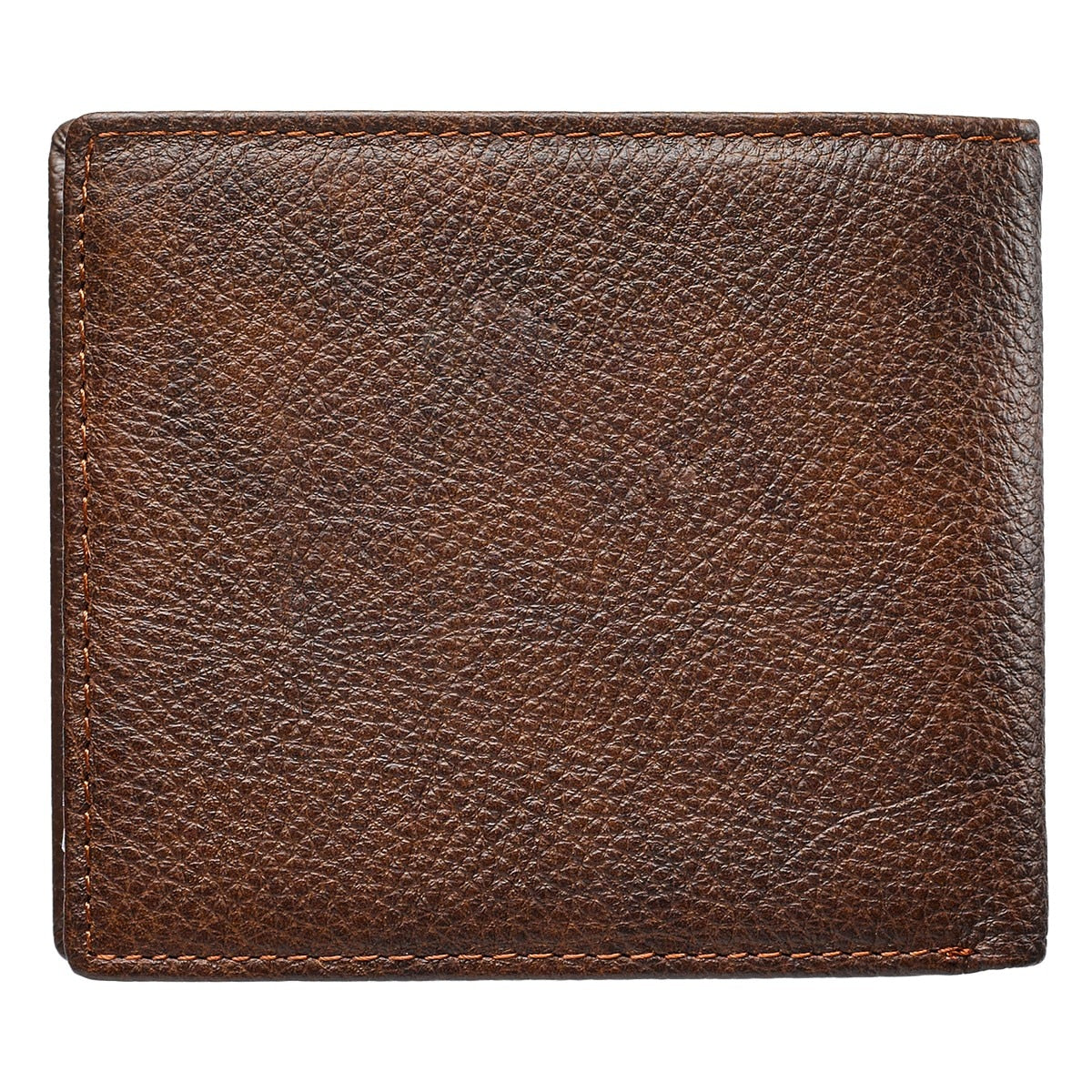 Strong and Courageous Two-tone Brown Full Grain Leather Wallet - Joshua 1:9 - Image 2