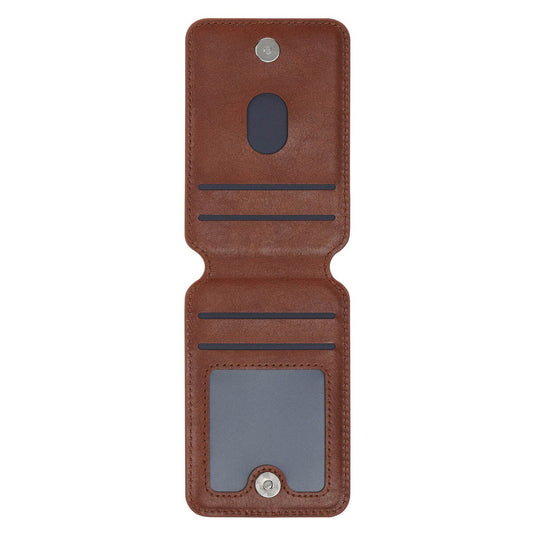 Stand Firm Honey-brown Faux Leather Phone Wallet with Stand - 1 Corinthians 16:13