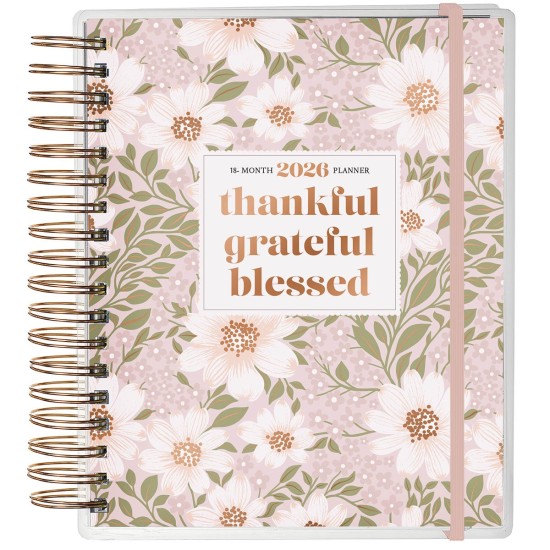 2026 Thankful Grateful Blessed 18-Month Planner with Elastic Closure