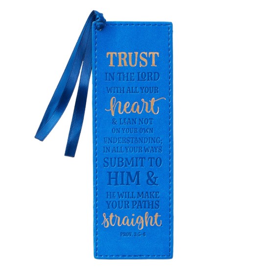 Blue Faux Leather Bookmark Proverbs 3, How To Make Faux Leather Bookmarks