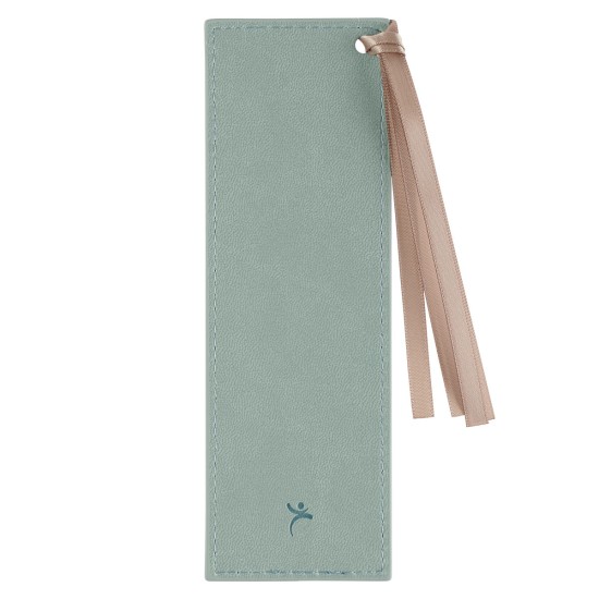 Live by Faith Teal Faux Leather Bookmark - 2 Corinthians 5:6-7