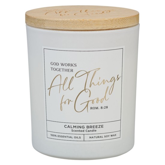 All Things For Good Calming Breeze Candle in a Glass Jar - Romans 8:28 All Things For Good Calming Breeze Candle in a Glass Jar - Romans 8:28