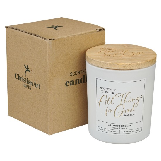 All Things For Good Calming Breeze Candle in a Glass Jar - Romans 8:28 All Things For Good Calming Breeze Candle in a Glass Jar - Romans 8:28