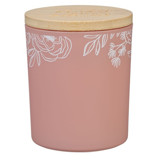 Strength and Dignity Grapefruit Scented Candle in a Peach Glass Jar- Proverbs 31:25