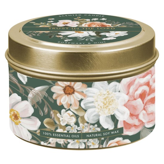 Trust in the Lord Rosemary and Mint Candle in a Tin - Proverbs 3:5 Trust in the Lord Rosemary and Mint Candle in a Tin - Proverbs 3:5