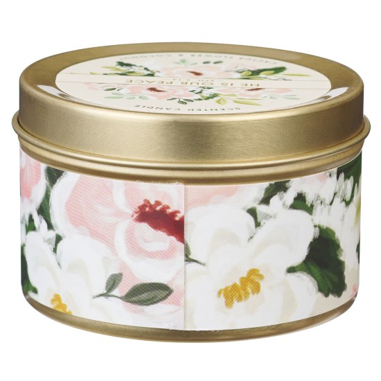He Is Our Peace Cactus Flower and Coconut Candle in a Tin - Ephesians 2:14
