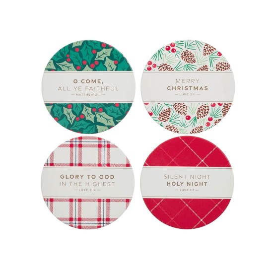 Merry Christmas Ceramic Coaster Set Merry Christmas Ceramic Coaster Set