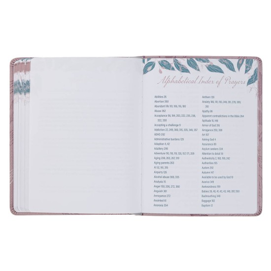 Prayers for a Woman’s Heart Dusty Pink Faux Leather Devotional