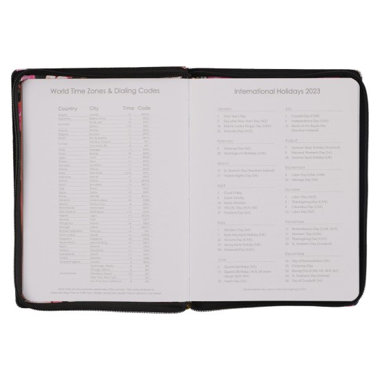 2023 Grace Upon Grace Large Zippered Floral Faux Leather 18-Month Planner For Women - John 1:16 2023 Grace Upon Grace Large Zippered Floral Faux Leather 18-Month Planner For Women - John 1:16