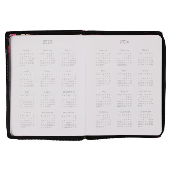 2023 Grace Upon Grace Large Zippered Floral Faux Leather 18-Month Planner For Women - John 1:16 2023 Grace Upon Grace Large Zippered Floral Faux Leather 18-Month Planner For Women - John 1:16