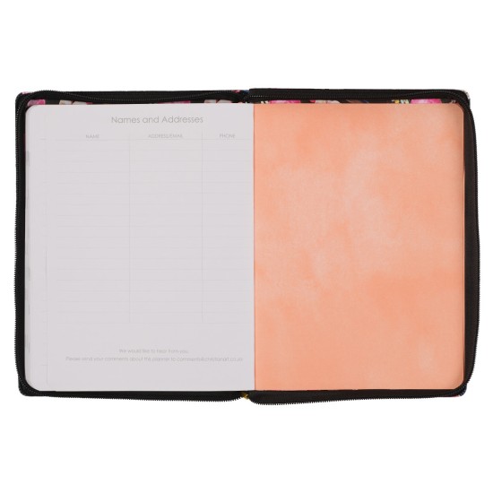 2023 Grace Upon Grace Large Zippered Floral Faux Leather 18-Month Planner For Women - John 1:16 2023 Grace Upon Grace Large Zippered Floral Faux Leather 18-Month Planner For Women - John 1:16