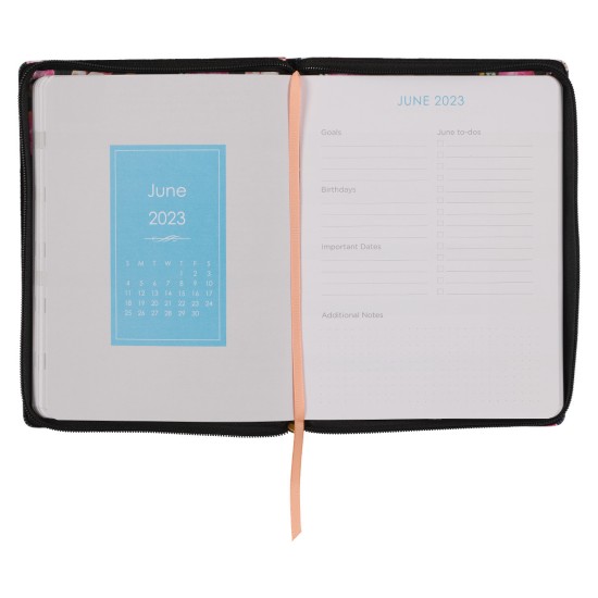2023 Grace Upon Grace Large Zippered Floral Faux Leather 18-Month Planner For Women - John 1:16 2023 Grace Upon Grace Large Zippered Floral Faux Leather 18-Month Planner For Women - John 1:16