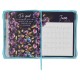 2023 Amazing Grace Full-color Large Zippered Blue Floral Faux Leather 12-Month Planner for Women
