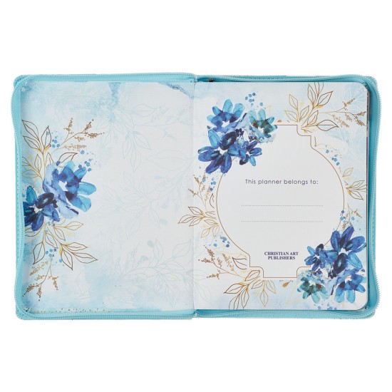 2023 Amazing Grace Full-color Large Zippered Blue Floral Faux Leather 12-Month Planner for Women 2023 Amazing Grace Full-color Large Zippered Blue Floral Faux Leather 12-Month Planner for Women