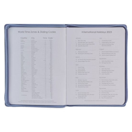 2023 Joy Large Zippered Blue Faux Leather 18-Month Planner for Women - Nehemiah 8:10 2023 Joy Large Zippered Blue Faux Leather 18-Month Planner for Women - Nehemiah 8:10
