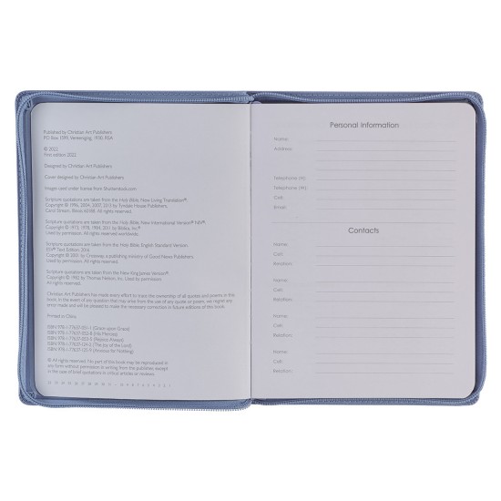 2023 Joy Large Zippered Blue Faux Leather 18-Month Planner for Women - Nehemiah 8:10 2023 Joy Large Zippered Blue Faux Leather 18-Month Planner for Women - Nehemiah 8:10