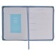 2023 Joy Large Zippered Blue Faux Leather 18-Month Planner for Women - Nehemiah 8:10