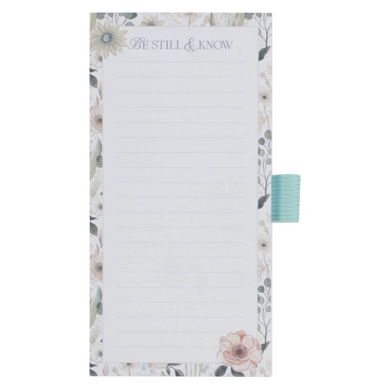 Teal Meadow Magnetic Notepad and Pen Gift Set - Psalm 46:10 Teal Meadow Magnetic Notepad and Pen Gift Set - Psalm 46:10