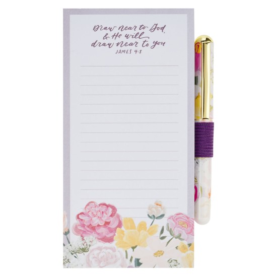 Draw Near to God Magnetic Notepad and Pen Gift Set James 4:8 Draw Near to God Magnetic Notepad and Pen Gift Set James 4:8