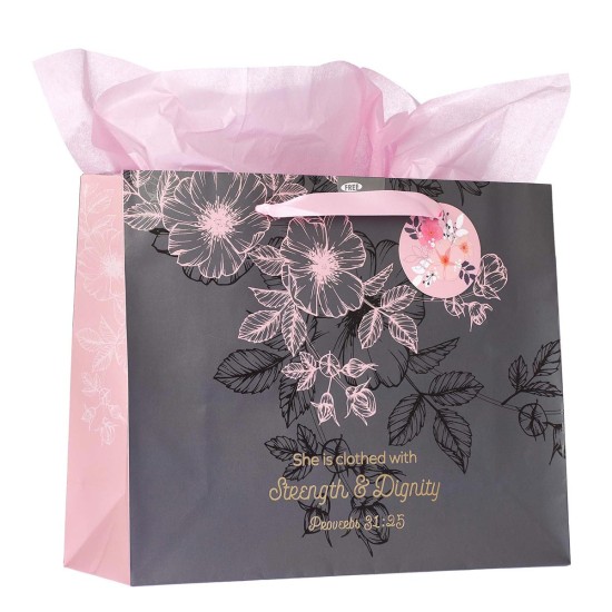 Strength and Dignity Large Landscape Gift Bag - Proverbs 31:25