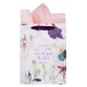 Trust in the Lord Purple Bloom Large Portrait Gift Bag - Proverbs 3:5