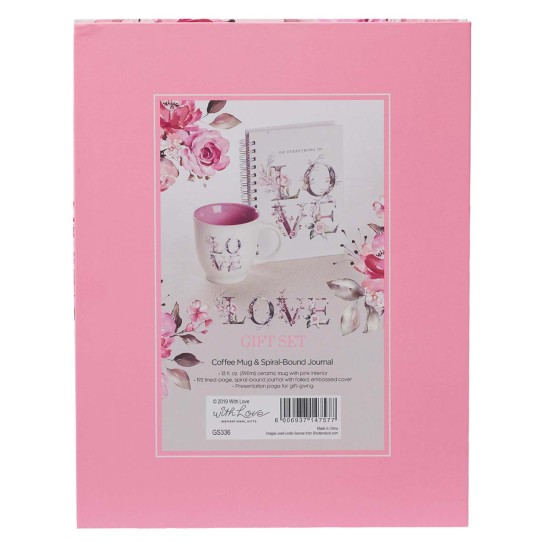 Love Journal and Mug Boxed Gift Set for Women