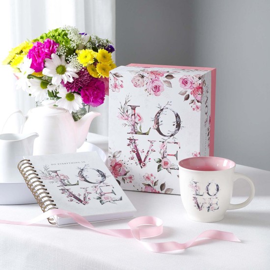Love Journal and Mug Boxed Gift Set for Women