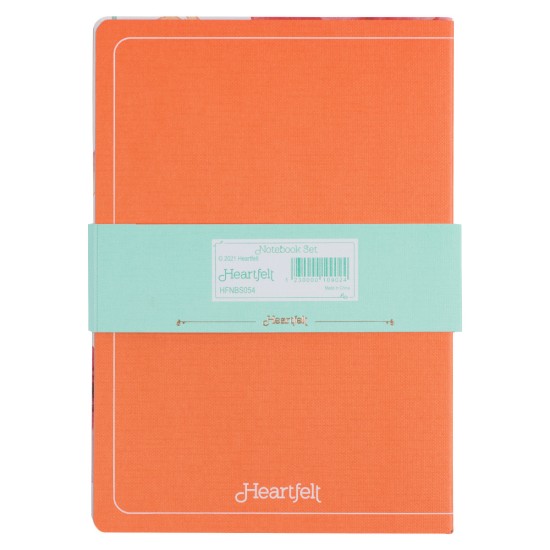 Never Give Up Coral Poppies Notebook Set