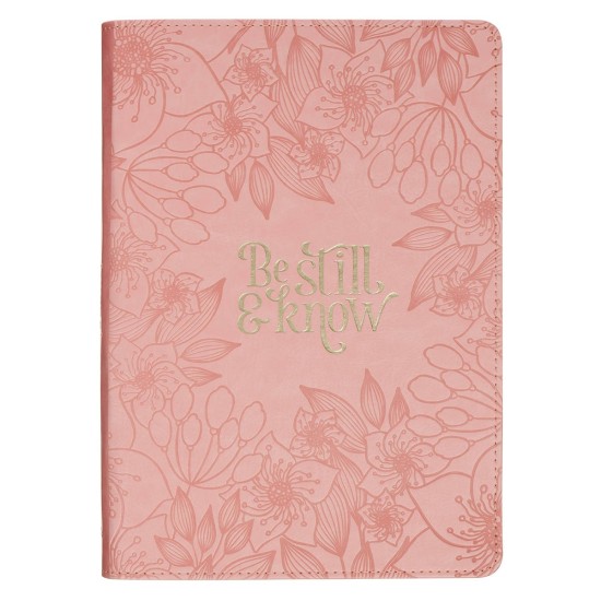 Be Still and Know Pink Floral Faux Leather Classic Journal - Psalm 46:10
