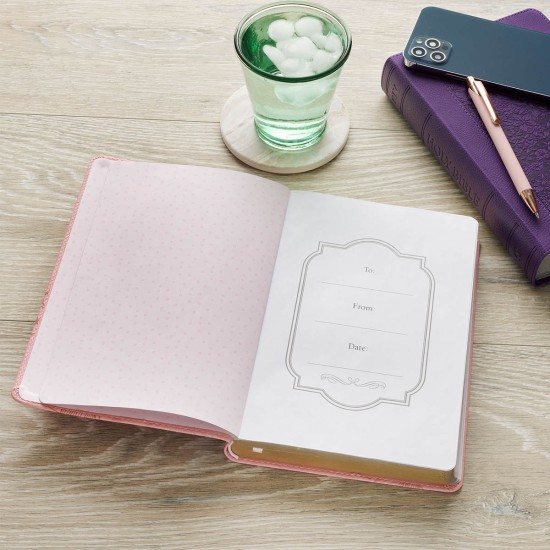 Be Still and Know Pink Floral Faux Leather Classic Journal - Psalm 46:10