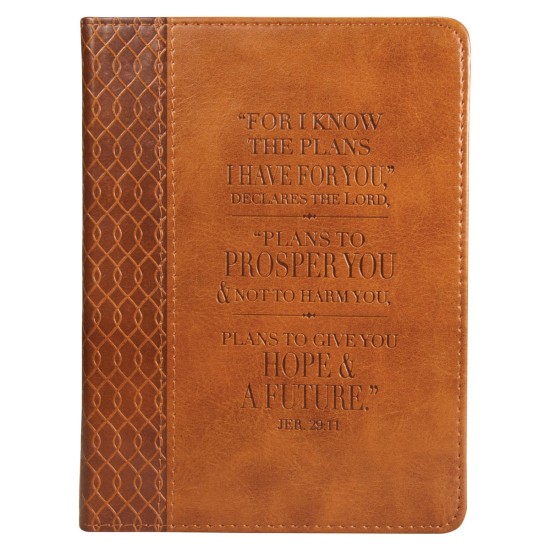 I Know The Plans Tawny Brown Faux Leather Handy-sized Journal - Jeremiah 29:11