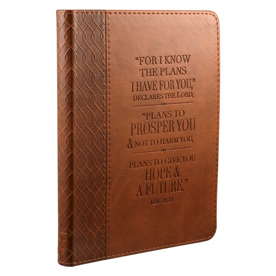 I Know The Plans Tawny Brown Faux Leather Handy-sized Journal - Jeremiah 29:11