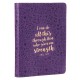 I Can Do All This Purple Handy-sized Faux Leather Journal - Philippians 4:13